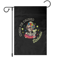 Cinco De Drinko Bitchachos Garden Flag Funny Skeleton Drinking Margarita Fiesta Party