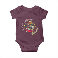 Cinco De Drinko Bitchachos Baby Onesie Funny Skeleton Drinking Margarita Fiesta Party