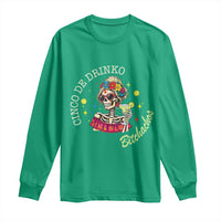 Cinco De Drinko Bitchachos Long Sleeve Shirt Funny Skeleton Drinking Margarita Fiesta Party