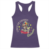 Cinco De Drinko Bitchachos Racerback Tank Top Funny Skeleton Drinking Margarita Fiesta Party