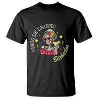 Cinco De Drinko Bitchachos T Shirt Funny Skeleton Drinking Margarita Fiesta Party