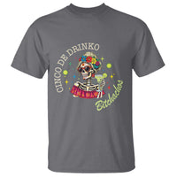 Cinco De Drinko Bitchachos T Shirt Funny Skeleton Drinking Margarita Fiesta Party