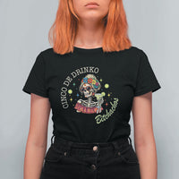 Cinco De Drinko Bitchachos T Shirt For Women Funny Skeleton Drinking Margarita Fiesta Party