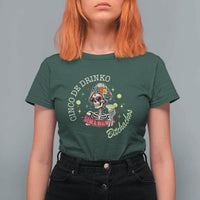 Cinco De Drinko Bitchachos T Shirt For Women Funny Skeleton Drinking Margarita Fiesta Party