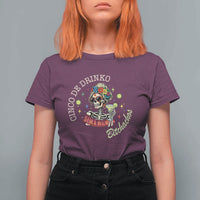 Cinco De Drinko Bitchachos T Shirt For Women Funny Skeleton Drinking Margarita Fiesta Party