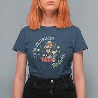 Cinco De Drinko Bitchachos T Shirt For Women Funny Skeleton Drinking Margarita Fiesta Party