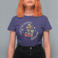 Cinco De Drinko Bitchachos T Shirt For Women Funny Skeleton Drinking Margarita Fiesta Party