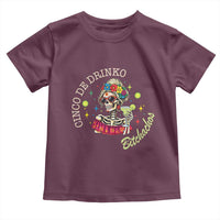 Cinco De Drinko Bitchachos Toddler T Shirt Funny Skeleton Drinking Margarita Fiesta Party