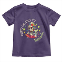 Cinco De Drinko Bitchachos Toddler T Shirt Funny Skeleton Drinking Margarita Fiesta Party