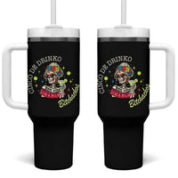 Cinco De Drinko Bitchachos Tumbler With Handle Funny Skeleton Drinking Margarita Fiesta Party