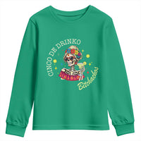 Cinco De Drinko Bitchachos Youth Sweatshirt Funny Skeleton Drinking Margarita Fiesta Party