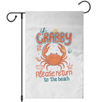 If Crabby Please Return To The Beach Garden Flag Funny Crab Summer Vacatiion