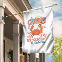 If Crabby Please Return To The Beach Garden Flag Funny Crab Summer Vacatiion