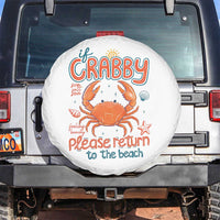 If Crabby Please Return To The Beach Spare Tire Cover Funny Crab Summer Vacatiion
