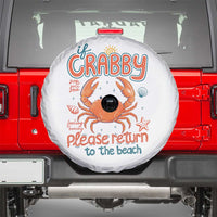 If Crabby Please Return To The Beach Spare Tire Cover Funny Crab Summer Vacatiion