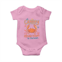 If Crabby Please Return To The Beach Baby Onesie Funny Crab Summer Vacatiion