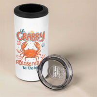 If Crabby Please Return To The Beach 4 in 1 Can Cooler Tumbler Funny Crab Summer Vacatiion