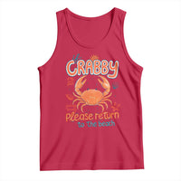 If Crabby Please Return To The Beach Tank Top Funny Crab Summer Vacatiion