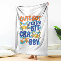 Cute But A Little Bit Crabby Throw Blanket Beach Crab Summer Vacation