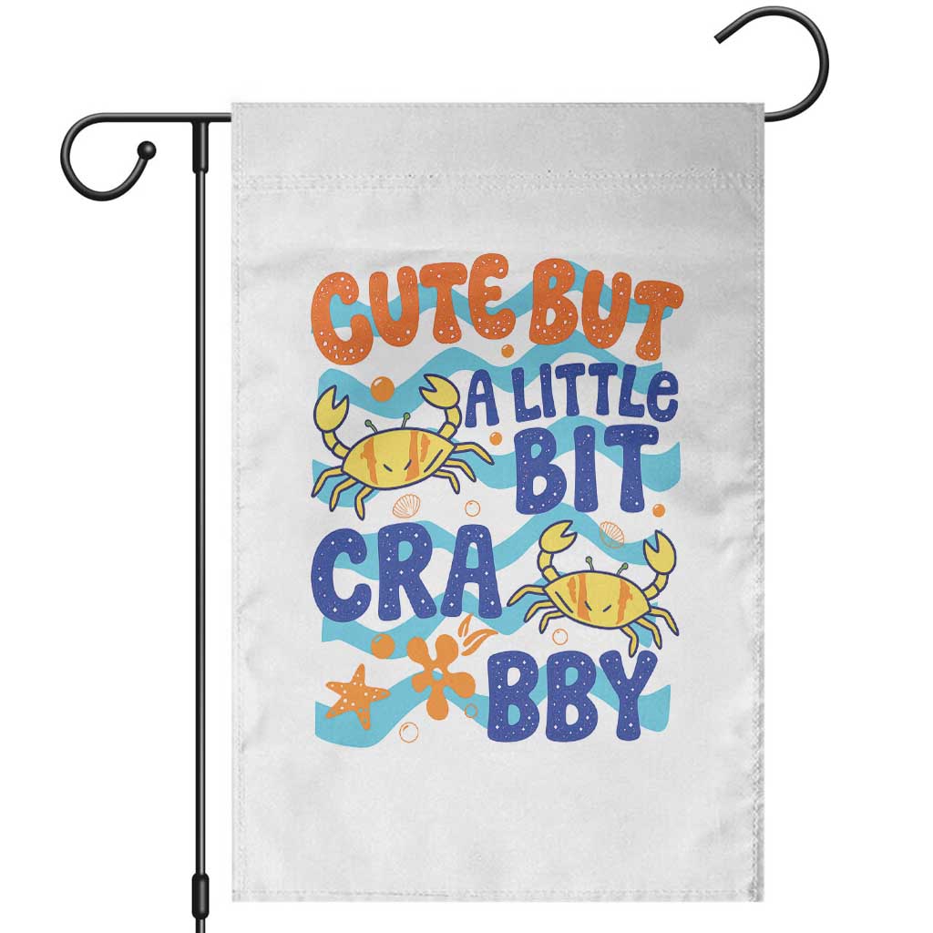 Cute But A Little Bit Crabby Garden Flag Beach Crab Summer Vacation