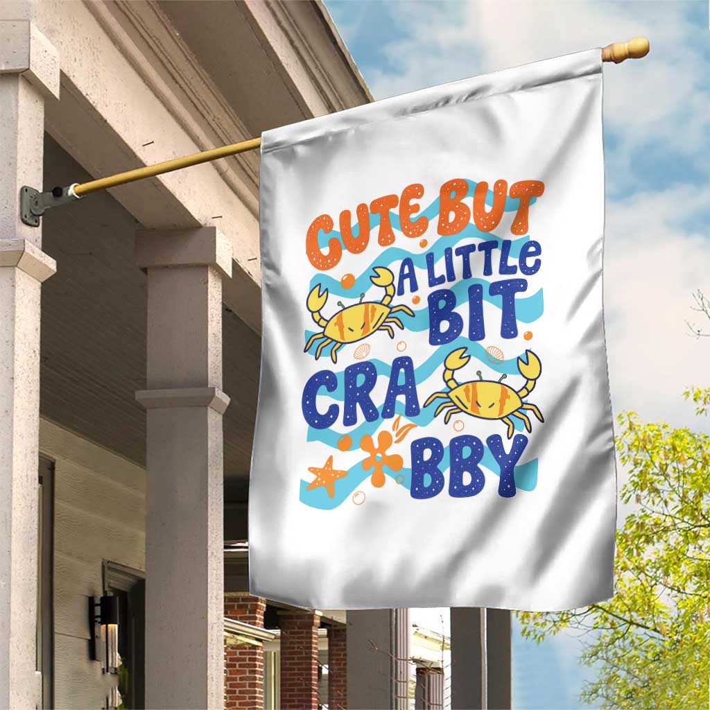 Cute But A Little Bit Crabby Garden Flag Beach Crab Summer Vacation