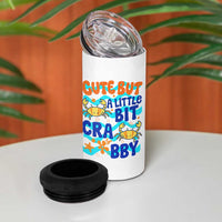 Cute But A Little Bit Crabby 4 in 1 Can Cooler Tumbler Beach Crab Summer Vacation