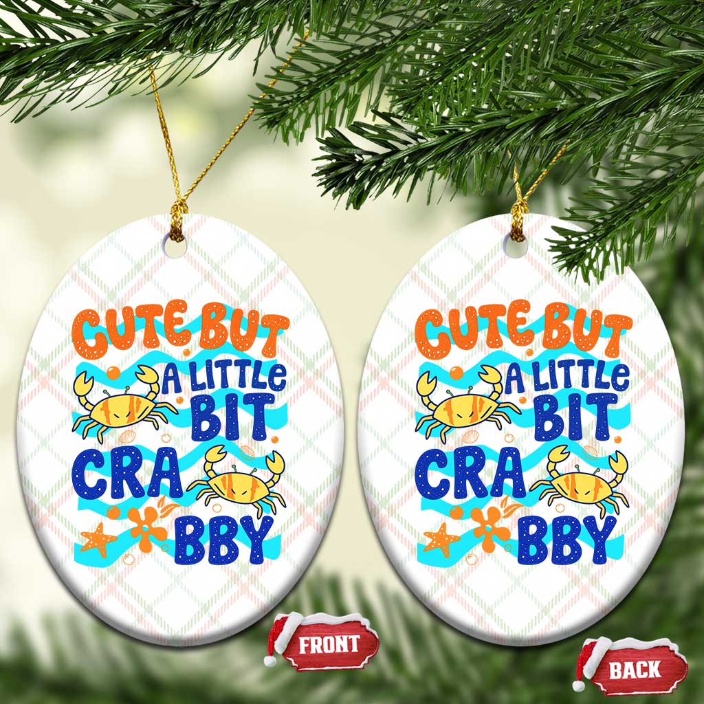 Cute But A Little Bit Crabby Ceramic Ornament Beach Crab Summer Vacation