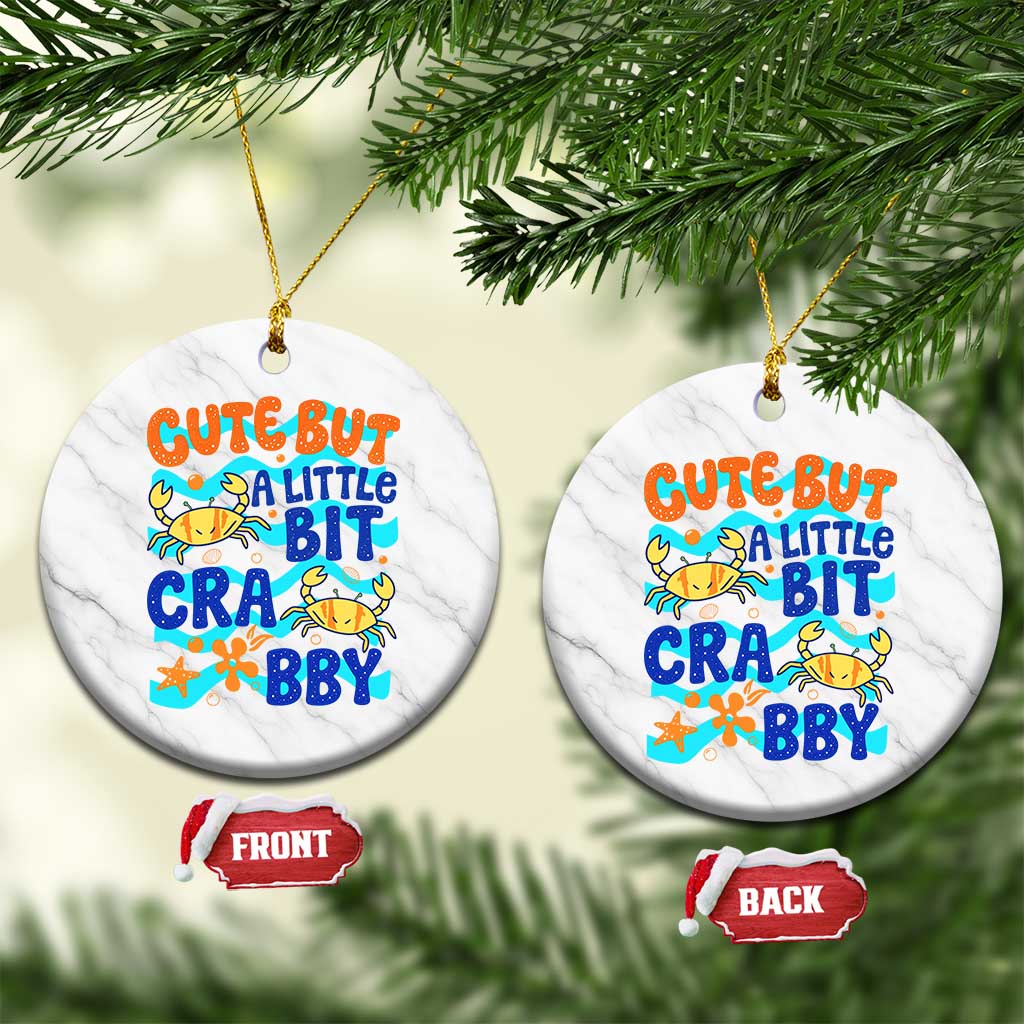 Cute But A Little Bit Crabby Ceramic Ornament Beach Crab Summer Vacation