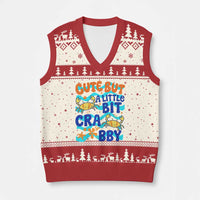 Cute But A Little Bit Crabby V-Neck Knit Sweater Vest Beach Crab Summer Vacation