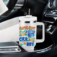 Cute But A Little Bit Crabby Tumbler With Handle Beach Crab Summer Vacation
