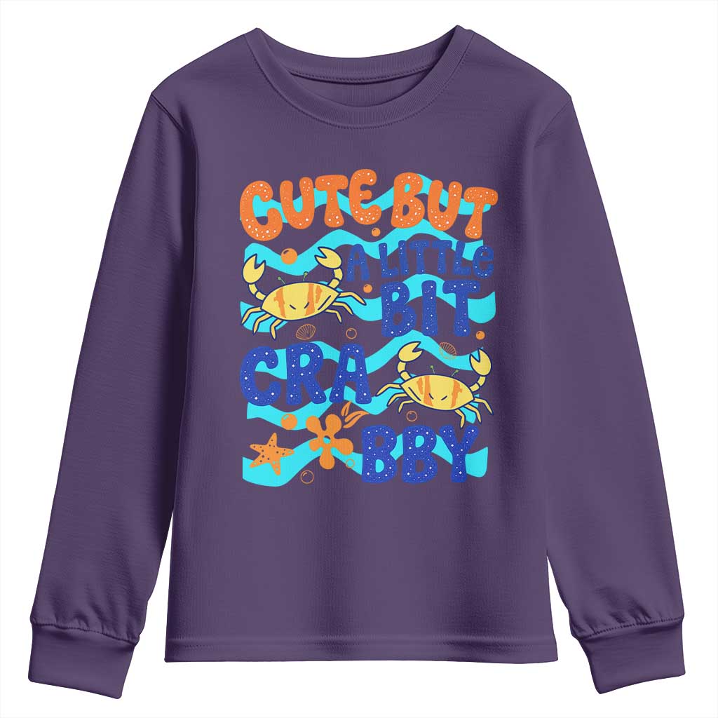 Cute But A Little Bit Crabby Youth Sweatshirt Beach Crab Summer Vacation