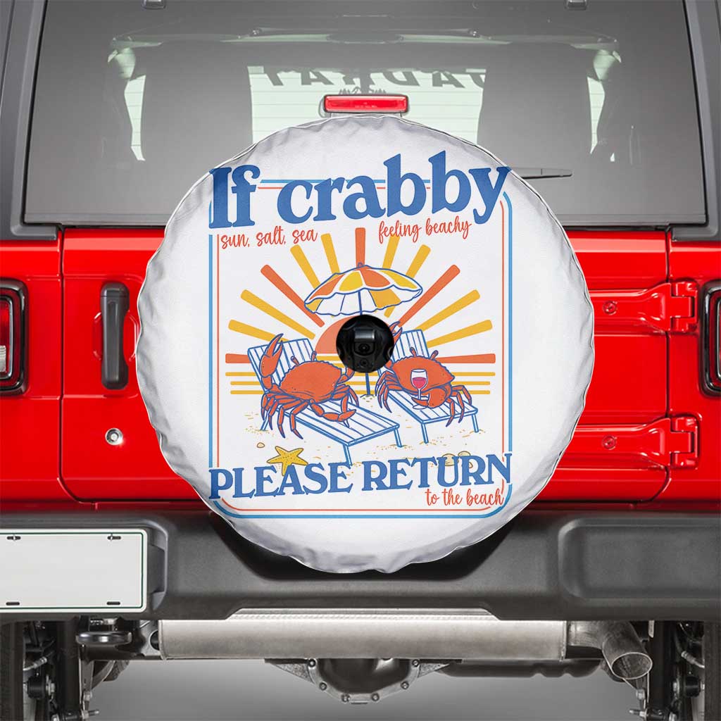 If Crabby Please Return To The Beach Spare Tire Cover Funny Summer Crab