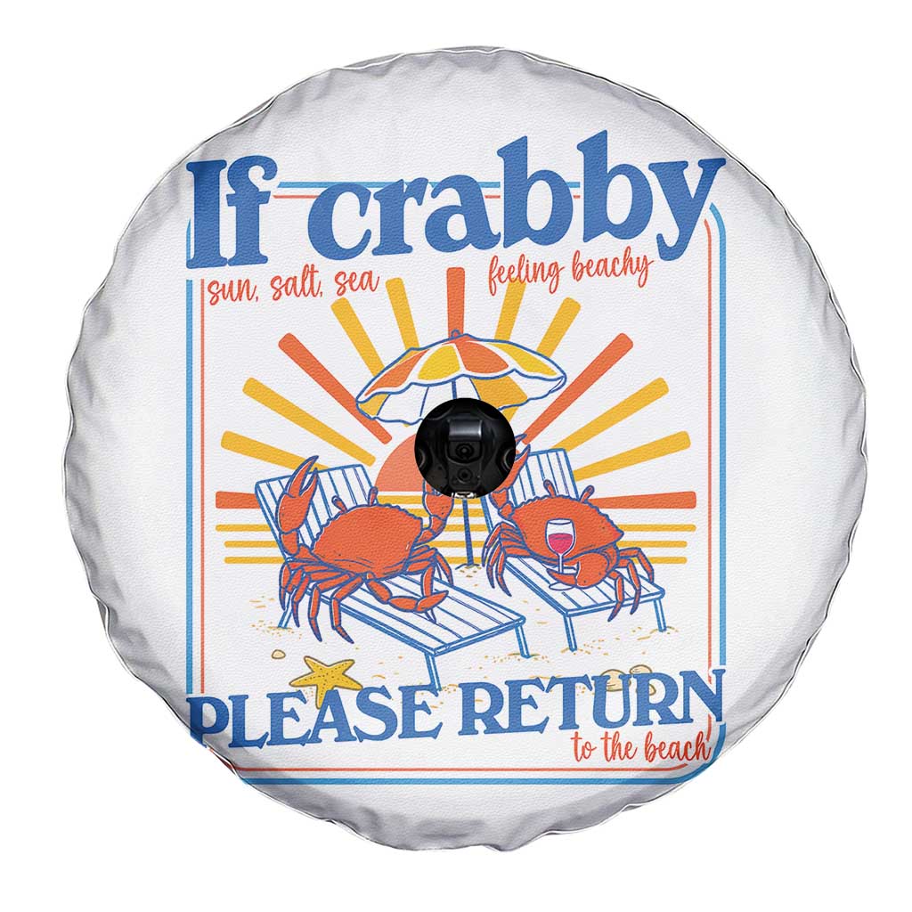If Crabby Please Return To The Beach Spare Tire Cover Funny Summer Crab
