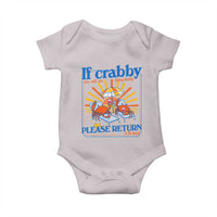 If Crabby Please Return To The Beach Baby Onesie Funny Summer Crab