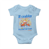 If Crabby Please Return To The Beach Baby Onesie Funny Summer Crab