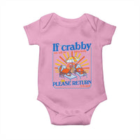If Crabby Please Return To The Beach Baby Onesie Funny Summer Crab