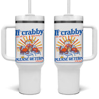 If Crabby Please Return To The Beach Tumbler With Handle Funny Summer Crab