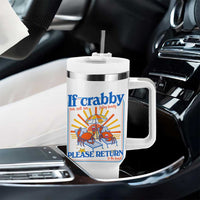 If Crabby Please Return To The Beach Tumbler With Handle Funny Summer Crab