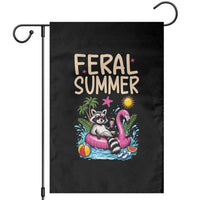 Funny Beach Raccoon Garden Flag Feral Summer Vacation Gift