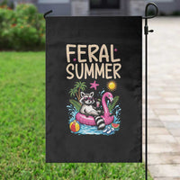 Funny Beach Raccoon Garden Flag Feral Summer Vacation Gift