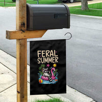 Funny Beach Raccoon Garden Flag Feral Summer Vacation Gift