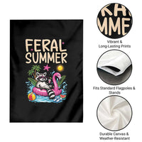 Funny Beach Raccoon Garden Flag Feral Summer Vacation Gift