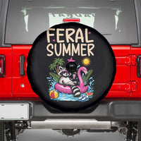 Funny Beach Raccoon Spare Tire Cover Feral Summer Vacation Gift