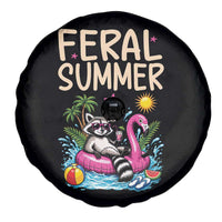 Funny Beach Raccoon Spare Tire Cover Feral Summer Vacation Gift