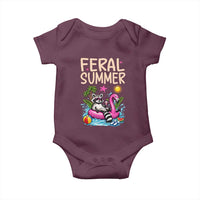 Funny Beach Raccoon Baby Onesie Feral Summer Vacation Gift
