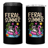Funny Beach Raccoon 4 in 1 Can Cooler Tumbler Feral Summer Vacation Gift