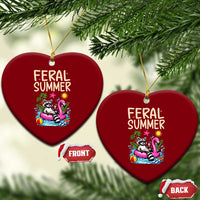 Funny Beach Raccoon Ceramic Ornament Feral Summer Vacation Gift