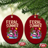 Funny Beach Raccoon Ceramic Ornament Feral Summer Vacation Gift
