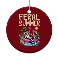Funny Beach Raccoon Ceramic Ornament Feral Summer Vacation Gift