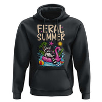 Funny Beach Raccoon Hoodie Feral Summer Vacation Gift